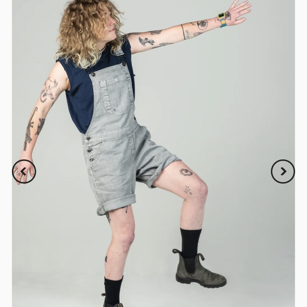 Women's Gray Denim Shortalls